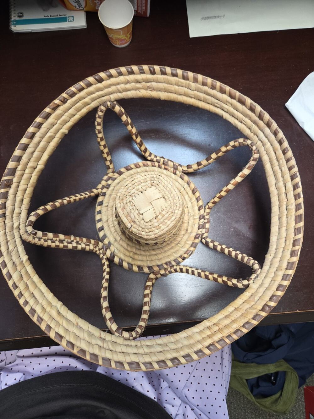 Vintage Sweetgrass Gullah Basket Large 15" Handmade In Charleston, SC